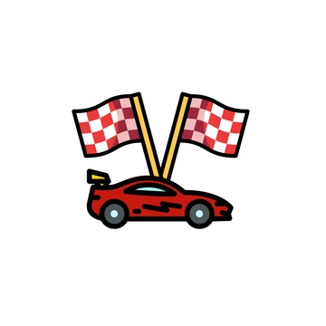 Free Racing Flag and Car Clipart to Edit Online