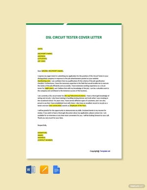 DSL Circuit Tester Cover Letter