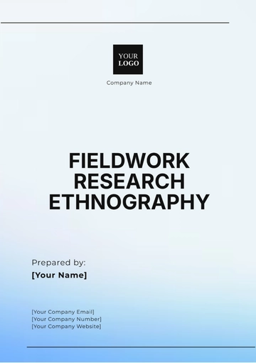 Free Fieldwork Research  Ethnography Template to Edit Online