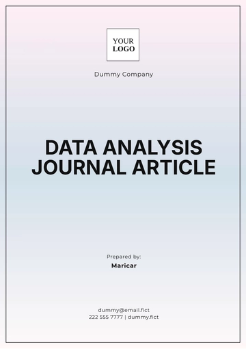 Free Data Analysis Journal Article Template to Edit Online