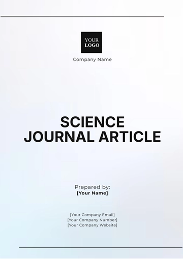 Free Science Journal Article Template to Edit Online