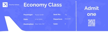 Free Professional Digital Airline Ticket Template to Edit Online