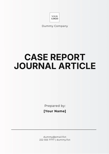 Free Case Report Journal Article Template to Edit Online