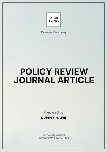 Free Policy Review Journal Article Template to Edit Online