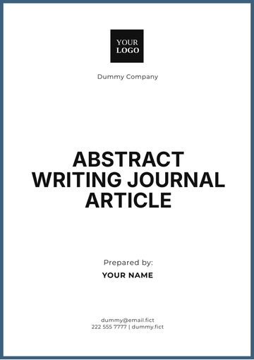 Free Abstract Writing Journal Article Template to Edit Online