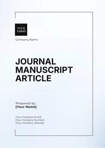 Free Journal Manuscript Article Template to Edit Online