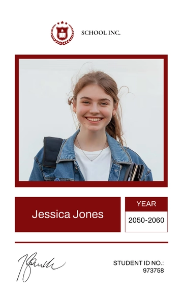 Free Aesthetic School ID Card Template to Edit Online