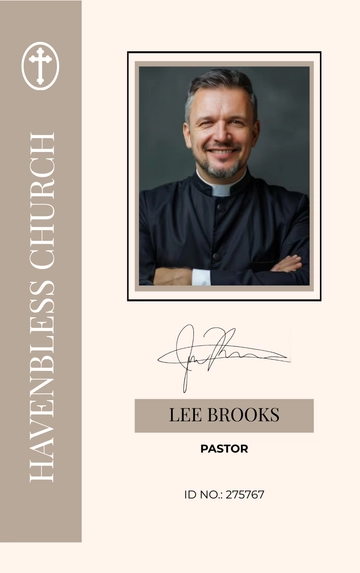 Free Church Badge ID Card Template to Edit Online