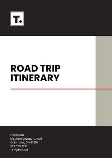 Free Road Trip Itinerary Template to Edit Online