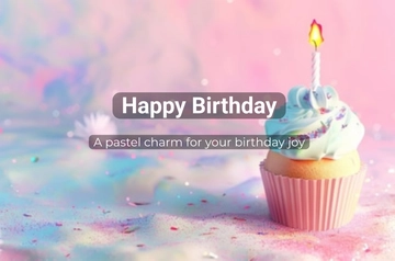 Free Pastel Themed Birthday Banner Template to Edit Online