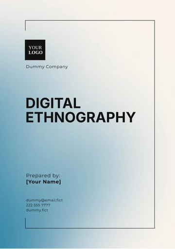 Free Digital Ethnography Template to Edit Online