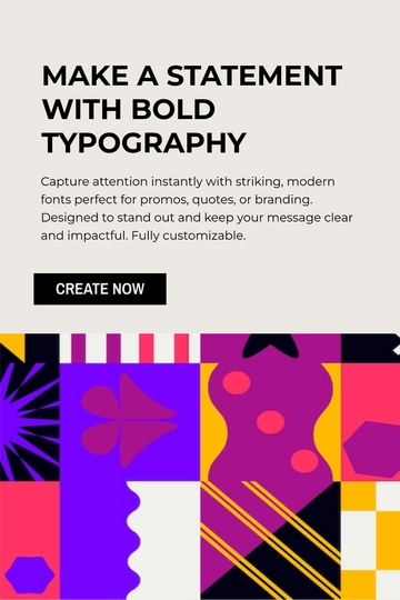 Free Bold Typography Pinterest Pin Template to Edit Online