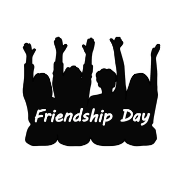 Free Black & White Friendship Day Clipart to Edit Online