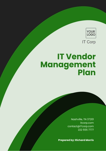 Free IT Vendor Management Plan Template to Edit Online