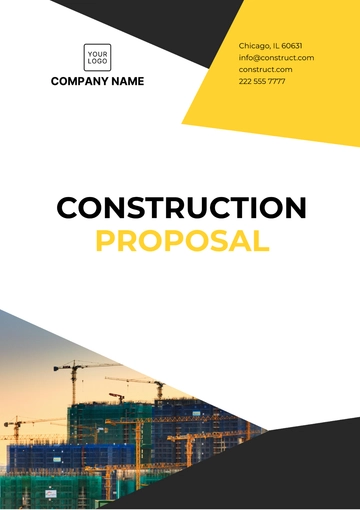 Free Construction Proposal Template to Edit Online