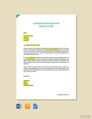 Conservation Scientist Cover Letter
