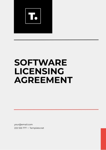 Free Software Licensing Agreement Template to Edit Online