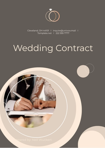 Free Wedding Contract Template to Edit Online