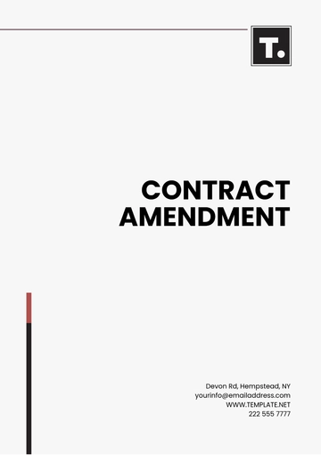 Free Contract Amendment Template to Edit Online