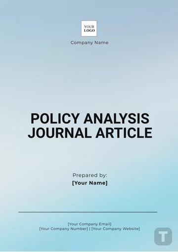 Free Policy Analysis Journal Article Template to Edit Online