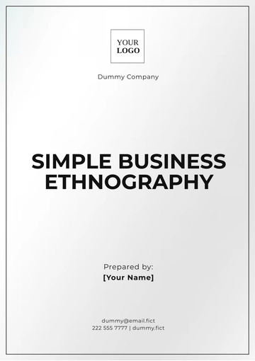 Free Simple Business Ethnography Template to Edit Online