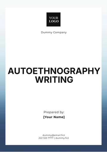 Free Autoethnography Writing Template to Edit Online