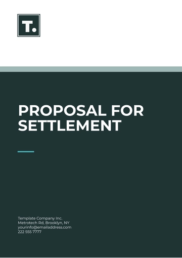 Free Proposal for Settlement Template to Edit Online