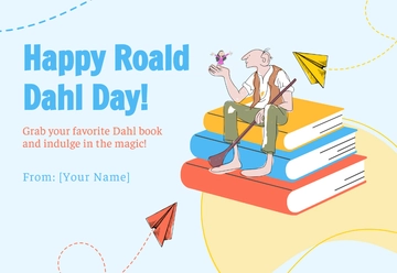 Free Happy Roald Dahl Day Template to Edit Online