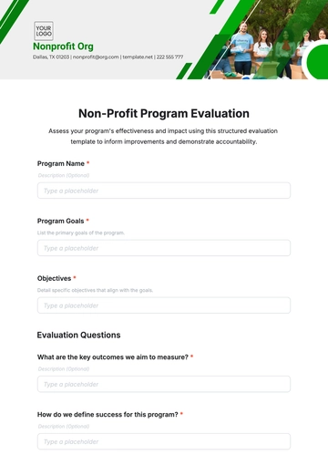 Free Non-Profit Program Evaluation Template to Edit Online