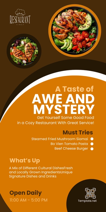 Free Restaurant Roll-up Banner Template to Edit Online