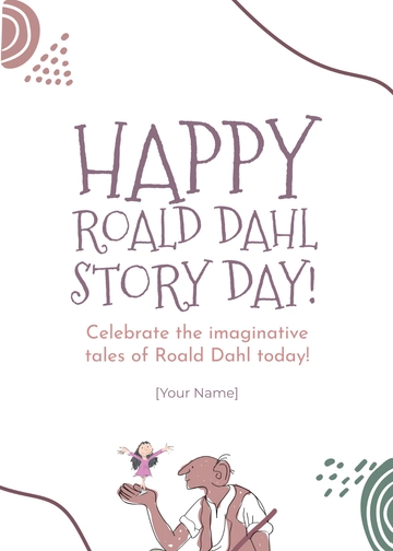 Free Happy Roald Dahl Story Day Template to Edit Online