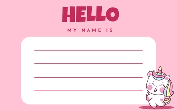 Free Pink Name Card Template to Edit Online