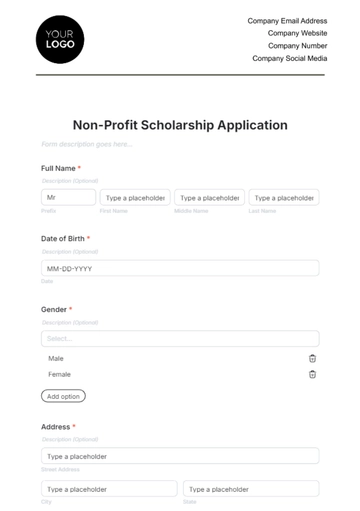 Free Non-Profit Scholarship Application Template to Edit Online Free Non-Profit Scholarship Application Template to Edit Online