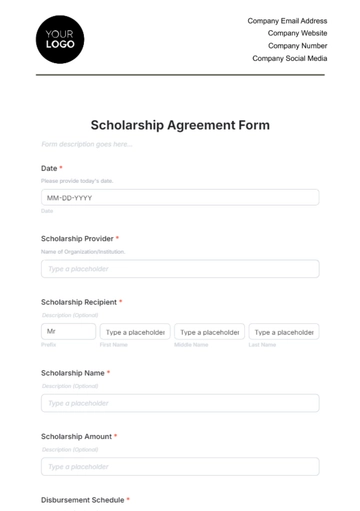 Free Scholarship Agreement Form Template to Edit Online Free Scholarship Agreement Form Template to Edit Online