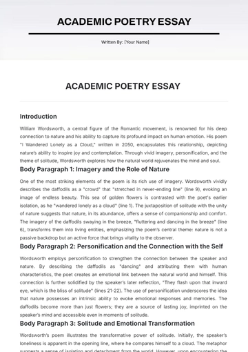 Free Academic Poetry Essay Template to Edit Online