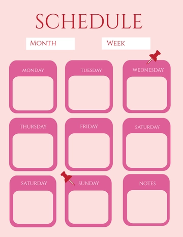 Free Pink Schedule Template to Edit Online