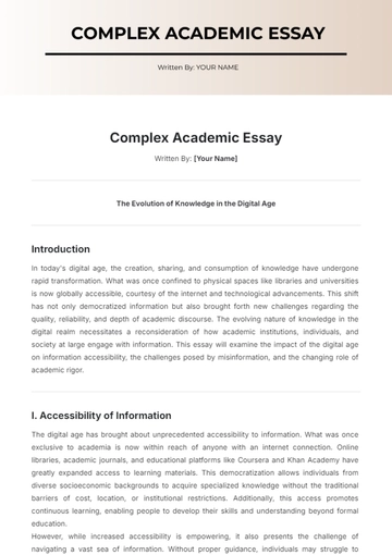 Free Complex Academic Essay Template to Edit Online