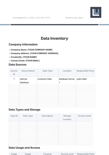 Free Data Inventory Template to Edit Online