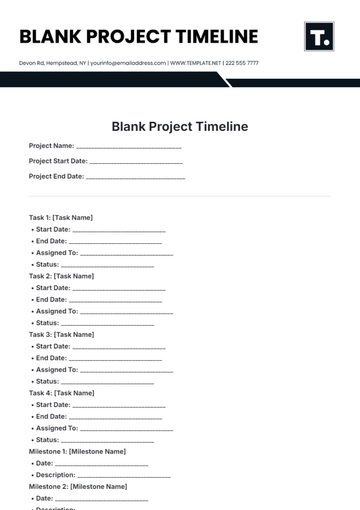 Free Blank Project Timeline Template to Edit Online