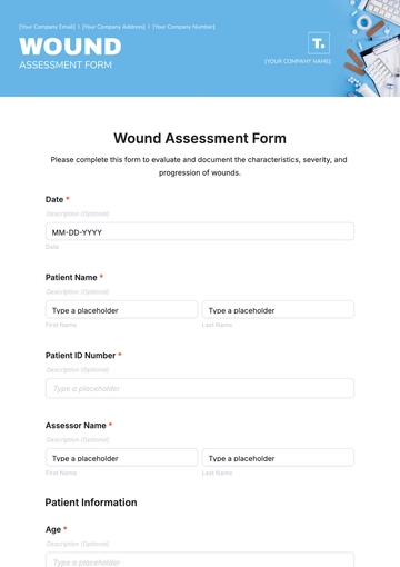 Free Wound Assessment Form Template to Edit Online