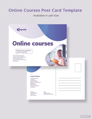Online Courses Postcard Template