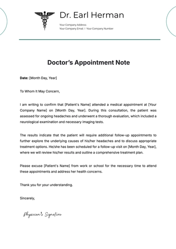 Free Doctors Appointment Note Template to Edit Online | Template.net