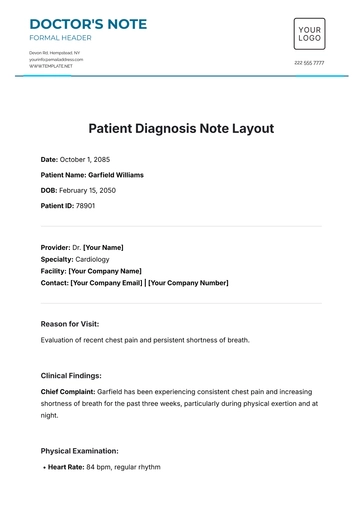 Free Patient Diagnosis Note Layout Template to Edit Online | Template.net