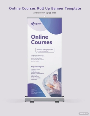Online Courses Roll Up Banner Template