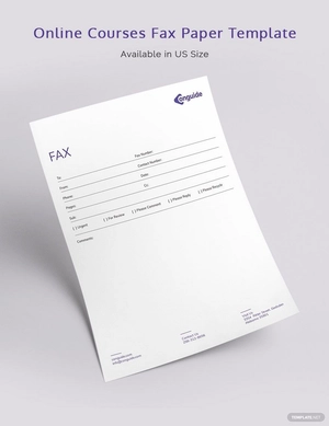 Online Courses Fax Paper Template