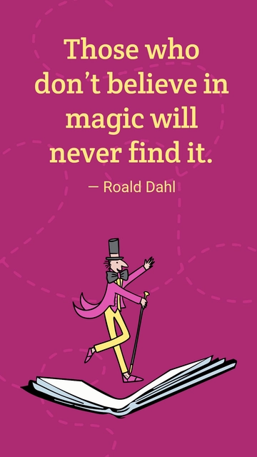 Free Roald Dahl Day Quote Template to Edit Online