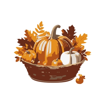 Free Thanksgiving Vegetables Basket Clipart to Edit Online
