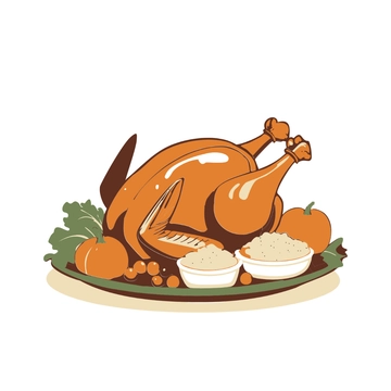 Free Thanksgiving Roasted Turkey Clipart to Edit Online