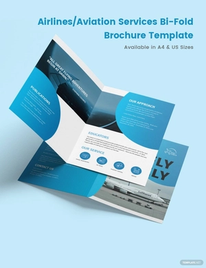 Airlines/Aviation Services Bi-Fold Brochure Template