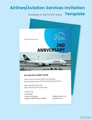Airlines/Aviation Services Invitation Template